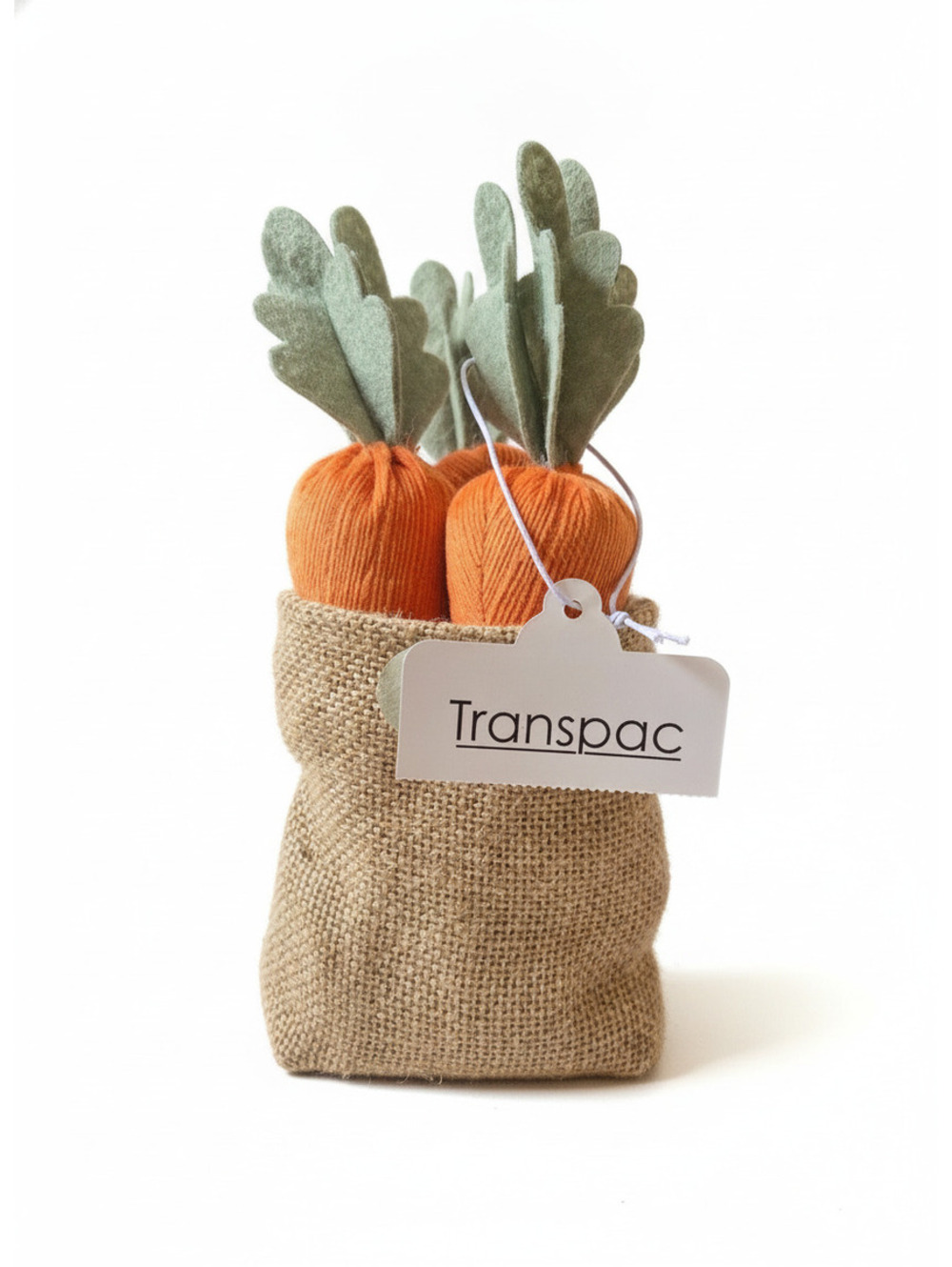Transpac Decorative Fabric Carrots in Burlap Bag